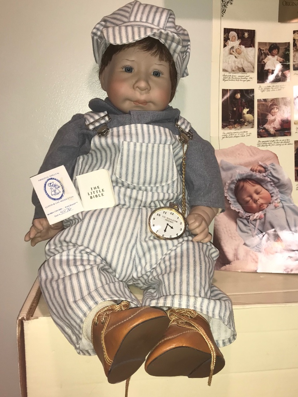 Vintage Lee Middleton Bubba Chubbs-Railroader # doll with box